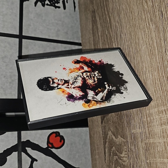 4x6 Framed Bruce Lee Wall Art Martial Arts Watercolor Oil Painting Print - Picture 6 of 10